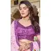 Purple Soft Organza Sequins Work Designer Wear Plus Size Lehenga Choli - 10109192398