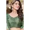Mehendi Green Soft Organza Sequins Work Designer Wear Plus Size Lehenga Choli - 10109192399