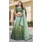 Mehendi Green Soft Organza Sequins Work Designer Wear Lehenga Choli - 10109192399
