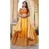 Yellow Soft Organza Sequins Work Designer Wear Plus Size Lehenga Choli - 10109192400