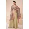 Real Silk Embroidered Indo Western Style Palazzo Suit In Multi Color - 10110192401