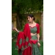 Green Pure Cotton Print Work Navratri Wear Lehenga Choli - 10097192340