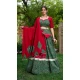 Green Pure Cotton Print Work Navratri Wear Lehenga Choli - 10097192340