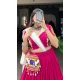Rani Pink Pure Rayon Print Work Navratri Wear Lehenga Choli - 10097192342
