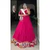 Rani Pink Pure Rayon Print Work Plus Size Navratri Lehenga Choli - 10097192342