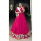 Rani Pink Pure Rayon Print Work Navratri Wear Lehenga Choli - 10097192342