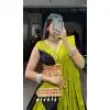 Multi Color Pure Cotton Plain And Print Work Plus Size Navratri Lehenga Choli - 10097192344