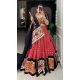Multi Color Pure Cotton Mirror Hand Work Navratri Wear Lehenga Choli - 10097192345