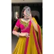 Mustard Pure Rayon Print Work Navratri Wear Lehenga Choli - 10097192346