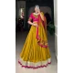 Mustard Pure Rayon Print Work Navratri Wear Lehenga Choli - 10097192346