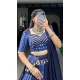 Navy Blue Pure Cotton Print Work Navratri Wear Lehenga Choli - 10097192349