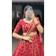 Red Pure Rayon Foil Print Work Navratri Wear Lehenga Choli - 10097192351