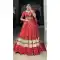 Red Pure Rayon Foil Print Work Navratri Wear Lehenga Choli - 10097192351