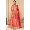Georgette Multi Color Embroidered Party Wear Readymade Plus Size Gown - 10111192406