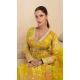 Georgette Embroidered Party Wear Readymade Gown In Yellow - 10111192407