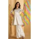 White Silk Embellished Work Party Wear Designer Sharara Suit - 10112192408