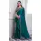 Walnut Art Silk Sequins Work Party Wear Saree In Teal Blue - 10114192415