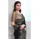 Walnut Art Silk Sequins Work Party Wear Saree In Black - 10114192416