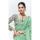 Sea Green Glass Tissue Organza Embroidered Traditional Wear Saree - 10115192425
