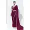 Wine Glass Tissue Organza Embroidered Traditional Wear Saree - 10115192426