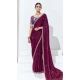 Wine Glass Tissue Organza Embroidered Traditional Wear Saree - 10115192426