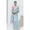 Sky Blue Glass Tissue Organza Embroidered Traditional Wear Saree - 10115192427
