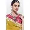 Mustard Glass Tissue Organza Embroidered Traditional Wear Plus Size Saree - 10115192428