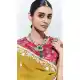 Mustard Glass Tissue Organza Embroidered Traditional Wear Saree - 10115192428