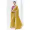 Mustard Glass Tissue Organza Embroidered Traditional Wear Saree - 10115192428