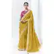Mustard Glass Tissue Organza Embroidered Traditional Wear Saree - 10115192428