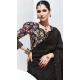 Black Glass Tissue Organza Embroidered Traditional Wear Saree - 10115192430
