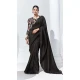 Black Glass Tissue Organza Embroidered Traditional Wear Saree - 10115192430