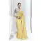 Light Yellow Glass Tissue Organza Embroidered Traditional Wear Saree - 10115192431