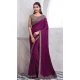 Chiffon Silk Resham Work Function Wear Saree In Wine - 10116192432