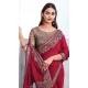 Chiffon Silk Resham Work Function Wear Saree In Rani Pink - 10116192434