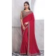 Chiffon Silk Resham Work Function Wear Saree In Rani Pink - 10116192434