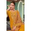 Mustard Georgette Resham Work Party Wear Plus Size Salwar Kameez - 10117192438