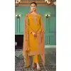 Mustard Georgette Resham Work Party Wear Plus Size Salwar Kameez - 10117192438