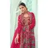 Rani Pink Georgette Resham Work Party Wear Plus Size Salwar Kameez - 10117192439