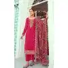 Rani Pink Georgette Resham Work Party Wear Plus Size Salwar Kameez - 10117192439