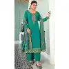 Mint Green Georgette Resham Work Party Wear Plus Size Salwar Kameez - 10117192440