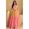 Real Georgette Sequins Work Party Wear Gown With Dupatta In Multi Color - 10118192443