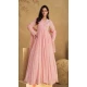 Real Georgette Sequins Work Party Wear Gown With Dupatta In Pink - 10118192444