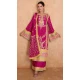 Rani Pink Chinon Zari Work Pakistani Style Palazzo Salwar Suit - 10120192449