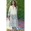 Organza Embroidered Pakistani Style Plus Size Salwar Kameez In Dusty Blue - 10094192329