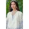 Organza Embroidered Pakistani Style Plus Size Salwar Kameez In Slate Blue - 10094192333