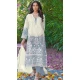 Organza Embroidered Pakistani Style Salwar Kameez In Slate Blue - 10094192333