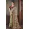 Dusty Green Natural Silk Print Work Traditional Wear Saree - 10151192575