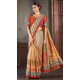 Multi Color Natural Silk Print Work Traditional Wear Saree - 10151192576