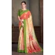 Natural Silk Multi Color Print Work Traditional Wear Saree - 10151192577